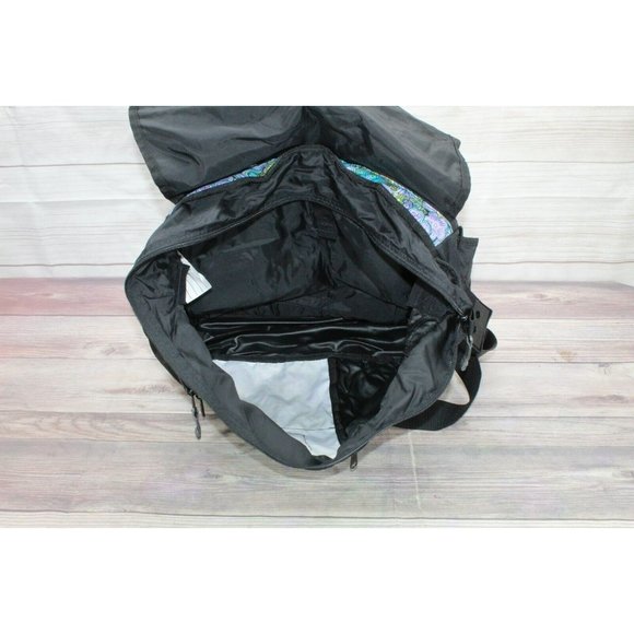 LL Bean Multicolor Canvas Floral Messenger Laptop School Bag - Picture 7 of 8